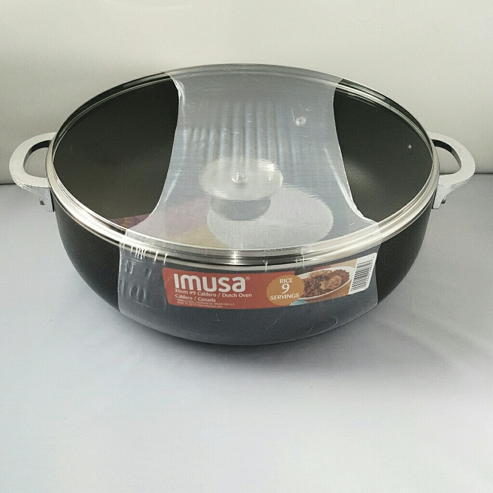 Imusa Porcelain Caldero with Glass Lid